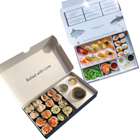Boîte en carton blanche imprimée personnalisée, emballage de déjeuner à emporter, carton écologique blanc, Bento, livraison rapide, Sushi