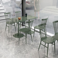 Table à manger rectangulaire en métal au design moderne pour salons de thé, restauration commerciale, réceptions, chaises décontractées, petit carré