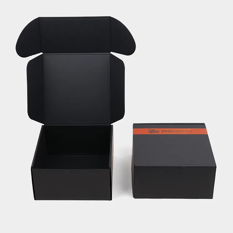 Mailer box packaging custom logo high quality black corrugated shipping box