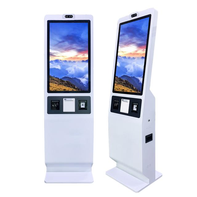 Snappy Queue Management System Self-service Booth Indoor Touch Screen LCD Display Floor Mount Number Collection Token Machine