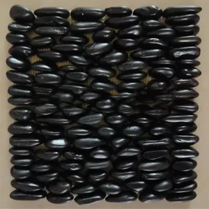 Azulejos de guijarros negros pulidos para decoración de jardín