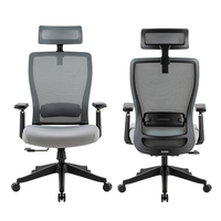 Chaise de bureau pivotante de luxe en maille à dossier haut cadre noir réglable moderne commercial