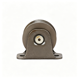 Poulie à gorge en V pour câble métallique avec plaque de base, robuste, en acier galvanisé, double roulement, industrielle, certifiée CE, OEM disponible - Product Image 1