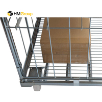 Chariot Cage de stock de palettes en rouleaux Conteneur de transport de livraison de supermarché modulaire jumbo à 3 côtés sur roues et sans étagère