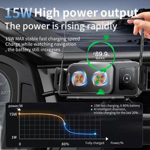 Support de téléphone universel pour voiture <span class=keywords><strong>avec</strong></span> <span class=keywords><strong>chargeur</strong></span> sans fil, support de téléphone à <span class=keywords><strong>induction</strong></span> intelligente, rotation électrique, <span class=keywords><strong>chargeur</strong></span> de téléphone - Product Image 5