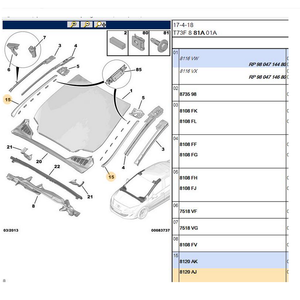 Parabrezza che modella <span class=keywords><strong>Peugeot</strong></span> 408 308 striscia esterna 8120AK 8120AJ 2010-2014 della disposizione - Product Image 5