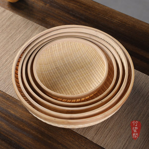 <b>Bamboo</b> Woven Fruit Basket Round Handmade Food Storage <b>Container</b> Kitchen Use - Product Image 2