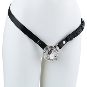 Jaula de Castidad Masculina Ligera y Corta para Adultos, Jaula de Castidad de Acero Inoxidable con Cierre para Juegos Sexuales para Adultos - Product Image 1