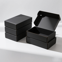 Boîte d'expédition en carton ondulé noir pour l'emballage de produits, vente en gros, logo personnalisé en stock