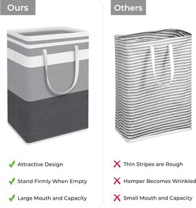 Large Freestanding Waterproof Collapsible Laundry <strong>Hamper</strong> with Extended Handles Tall Clothes Toys Dorm <strong>Family</strong> Home Basket - Product Image 3