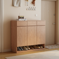 Meuble à chaussures en bois de frêne, design moderne et minimaliste, multi-niveaux, grande capacité, rangement pour entrée et salon, démontable, usage domestique