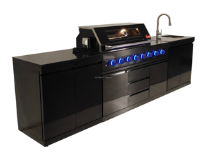 Ngoài trời nhà bếp 316 trên bánh xe không gỉ đặt thịt nướng thép bồn rửa lò <span class=keywords><strong>Bar</strong></span> tủ bên ngoài grills Pizza ngoài trời nhà bếp - Product Image 3