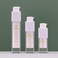 Échantillon Gratuit – Flacon Pompe Airless Carré Blanc Slim à Double Paroi pour Soins de la Peau de Luxe, Pompe Cosmétique en Plastique à Mécanisme Rotatif, 30ml 50ml