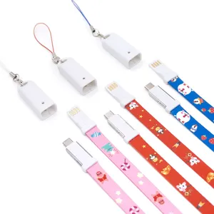 Hot Sale Business Gift Items 2A Phone Polyester Lanyards With logo Custom Gadgets Electronic Type C Data Cables