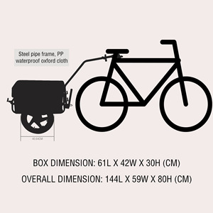 <span class=keywords><strong>Remolque</strong></span> de Bicicleta Metálico Plegable y Desmontable con Diseño Colorido para Viajes al Aire Libre, Campamento, Mascotas y Bicicletas de Montaña - Product Image 6