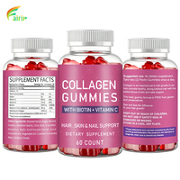 Gummies de collagène personnalisables OEM avec biotine et antioxydants pour la santé de la peau des adultes