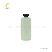 Botella Redonda Cuadrada con Tapa Abatible de PE Verde Claro para Champú y Gel de Ducha