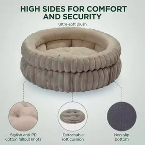 Модная утолщенная кровать для домашних животных для собак, кошек, комнатный мягкий диван, коврик для сна, складная плюшевая теплая кровать для кошек, упаковка для пещеры - Product Image 2