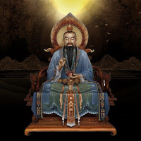 Statue de Taishang Laojun en laiton doré de Chine continentale, Dao De Tianzun Lingbao Yuanshi Tianzun, Maître ancestral Sanqing Daozu