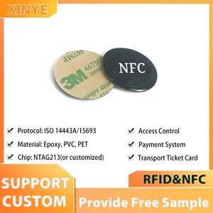 13,56 Mhz anti metal RFID pegatina impermeable moneda etiqueta RFID tarjeta redonda NFC mini epoxi tarjetas de etiqueta