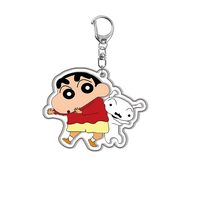 Porte-clés en acrylique double face de haute qualité, mignon, Crayon Shin-Chan, en plastique, style anime, vente en gros