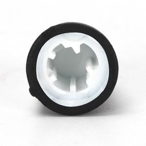 Kenop karet potensiometer kepala plastik warna kustom dengan Diameter lubang poros Knurl 18 gigi, garis putih badan hitam - Product Image 2