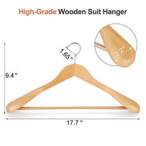 Zware Extra Brede Schouder Houten Pak Kleerhangers Voor Jas En Overjas - Product Image 3