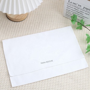 Promotion White Cotton Twill <strong>Envelope</strong> Pouch for Wallet Custom Logo Printed Cotton Gift Belt Hat Hair Wig Packing Dust Bag - Product Image 3