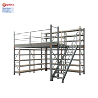 Système de stockage de mezzanines en acier sur mesure, revêtu de peinture en poudre antirouille, robuste, multi-niveaux, pour entrepôt, efficace