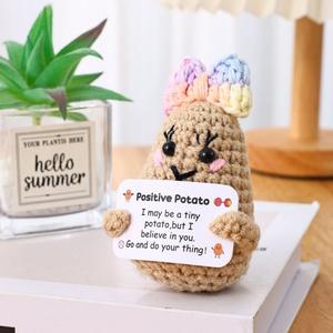 100 Opciones <span class=keywords><strong>de</strong></span> Animales <span class=keywords><strong>de</strong></span> Ganchillo Hechos a Mano, Patatas <span class=keywords><strong>de</strong></span> Ganchillo para Apoyo Emocional, Divertidos y Positivos, con Tarjeta - Product Image 6