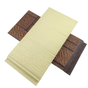 Beige Oak + coklat muda Roller pasir ubin pola mosaik merah PU panel dinding Sandwich tahan cuaca eksterior pelapis - Product Image 4