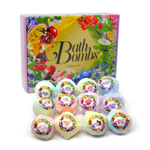 Handmade Tùy Chỉnh Tinh Dầu Bom Tắm Đặt 100G * 12 Hữu Cơ Hoa Oải Hương & Dâu Tây Mùi Hương Spa Bóng Căng Thẳng Cứu Trợ Của Phụ Nữ Quà Tặng - Product Image 1