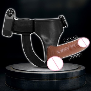 2021 nuevo Control remoto de vibración de velocidad Variable, consolador de <span class=keywords><strong>doble</strong></span> penetración con correa <span class=keywords><strong>suave</strong></span>, pene con cinturón para mujeres, Sexo lésbico - Product Image 5