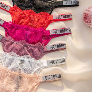 Tanga de Lujo al por Mayor para Dama, Ropa Interior para Mujer, Tanga Sexy de Encaje con Pedrería Inspirada en <span class=keywords><strong>Victoria</strong></span>'s <span class=keywords><strong>Secret</strong></span> y Logotipo de la <span class=keywords><strong>Marca</strong></span> - Product Image 2