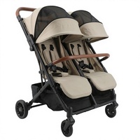 Poussette double de haute qualité en alliage d'aluminium Abon, poussette côte à côte avec pliage en une seconde, pour bébés de 0 à 3 ans, tissu neuf