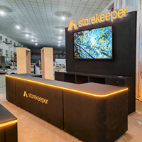 Stand d'exposition en bois de luxe personnalisé, stand modulaire à montage rapide, stand d'exposition en bois réutilisable pour les expositions