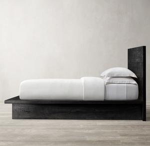 Đôi Nữ Hoàng Vua Kích Thước Nhật Bản Phong Cách Nền Tảng Đồ Nội Thất Phòng Ngủ Rắn Gỗ Sồi Giường Với Đầu Giường - Product Image 3