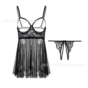 Robe nuisette transparente sexy avec soutien-gorge intégré, ensemble séduisant QQNY, uniforme coquin. - Product Image 5