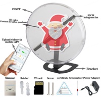 Projecteur de ventilateur holographique 3D pour affichage publicitaire, diamètre 32 cm, 234 LED, bibliothèque vidéo 700 vidéos, compatible APP/WIFI, garantie 1 an