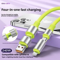 Câble de charge super rapide 240W 4 en 1 USB-A/Type-C/ pour téléphones mobiles, tablettes et ordinateurs