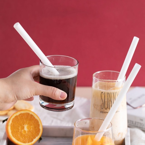 12Mm Straight Non Plastic Biodegradable Pla Straw Drinking Spoon Straws