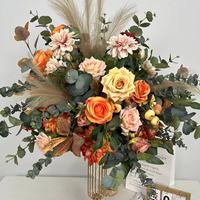 Guirlande décorative de luxe, boule de fleurs de rose, centre de table en fleurs artificielles en soie pour la décoration de mariage