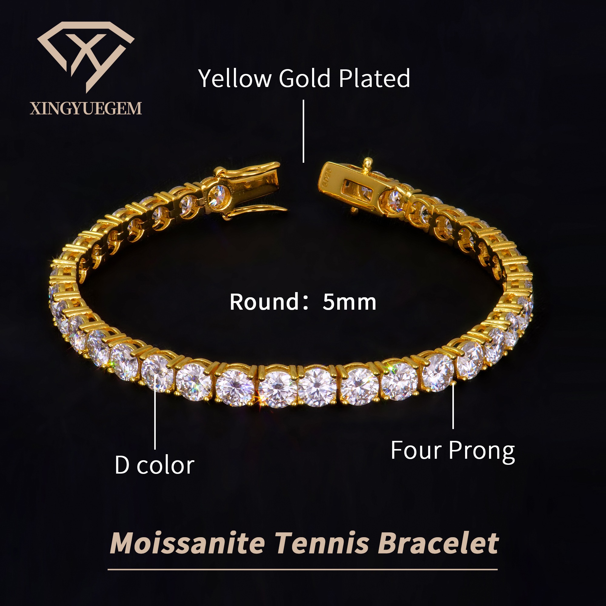 Yellow Gold Plated 5mm