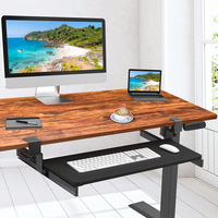 Bureau de jeu électrique ergonomique moderne, réglable en hauteur, avec plateau pour clavier, pieds en acier carbone noir
