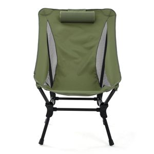 Quick-opening High-back <b>Square</b> Folding Chair Military Green <b>Adjustable</b> Legs Outdoor Camping Garden Chair - Product Image 2
