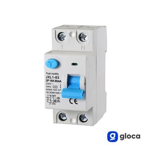 Disjoncteur différentiel Gloca JXL1-63 2P 16A 30mA 240V avec bouton de test mensuel - Product Image 3