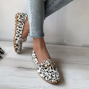 Chaussures plates décontractées à semelle souple avec strass pour femme, style mule, nouvelle collection printemps, grandes tailles, imprimé léopard - Product Image 4