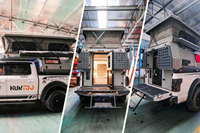 Huntoo Motorhome 4x4 Slide on Pickup Truck Shell Mid Size Truck Bed Camper Pick up All Pick up Rv Camper pour F150 Ford Ranger