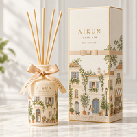 Bâtonnets en rotin naturel personnalisables avec logo AIKUN, vente en gros, bâtonnets en rotin de luxe, diffuseur de parfum