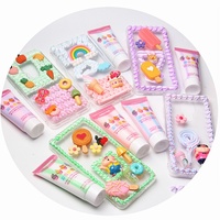 Lem krim asli 12 warna untuk kotak alat tulis DIY & casing ponsel ramah lingkungan bahan tanah liat dengan desain mulut bunga